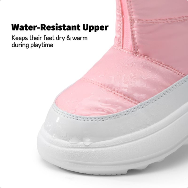 Girls' Lightweight & Foldable Snow Boots  - PINK - 4